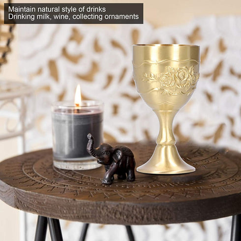 King's Royal Chalice Cup, Rose Wine Goblet, Embossed Multipurpose